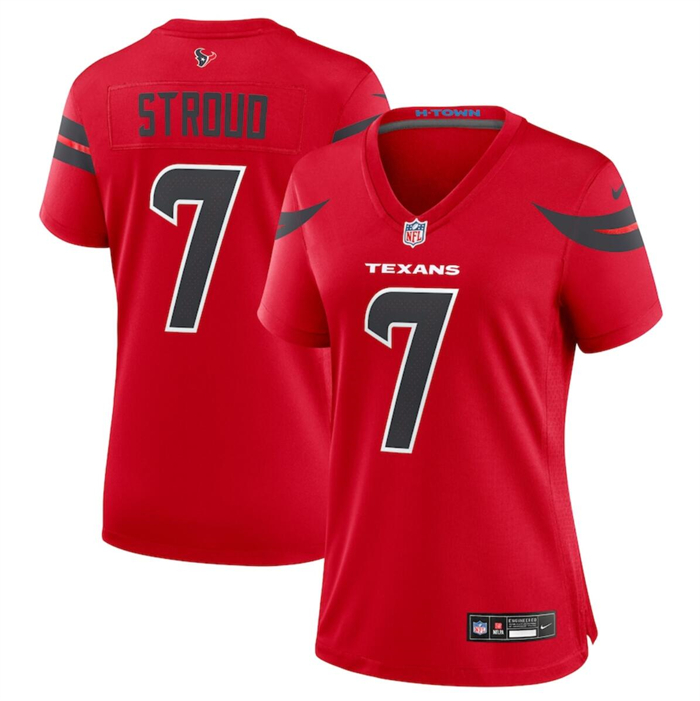 Women's Houston Texans #7 C.J. Stroud Red 2024 Alternate Stitched Jersey (Run Small)